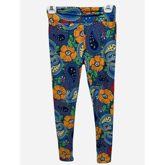 LuLaRoe Leggings One Size OS – Paisley Floral Print – Soft & Stretchy - Picture 1 of 4